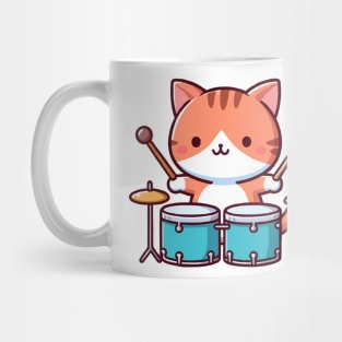 Cute Cat Drummer Mug